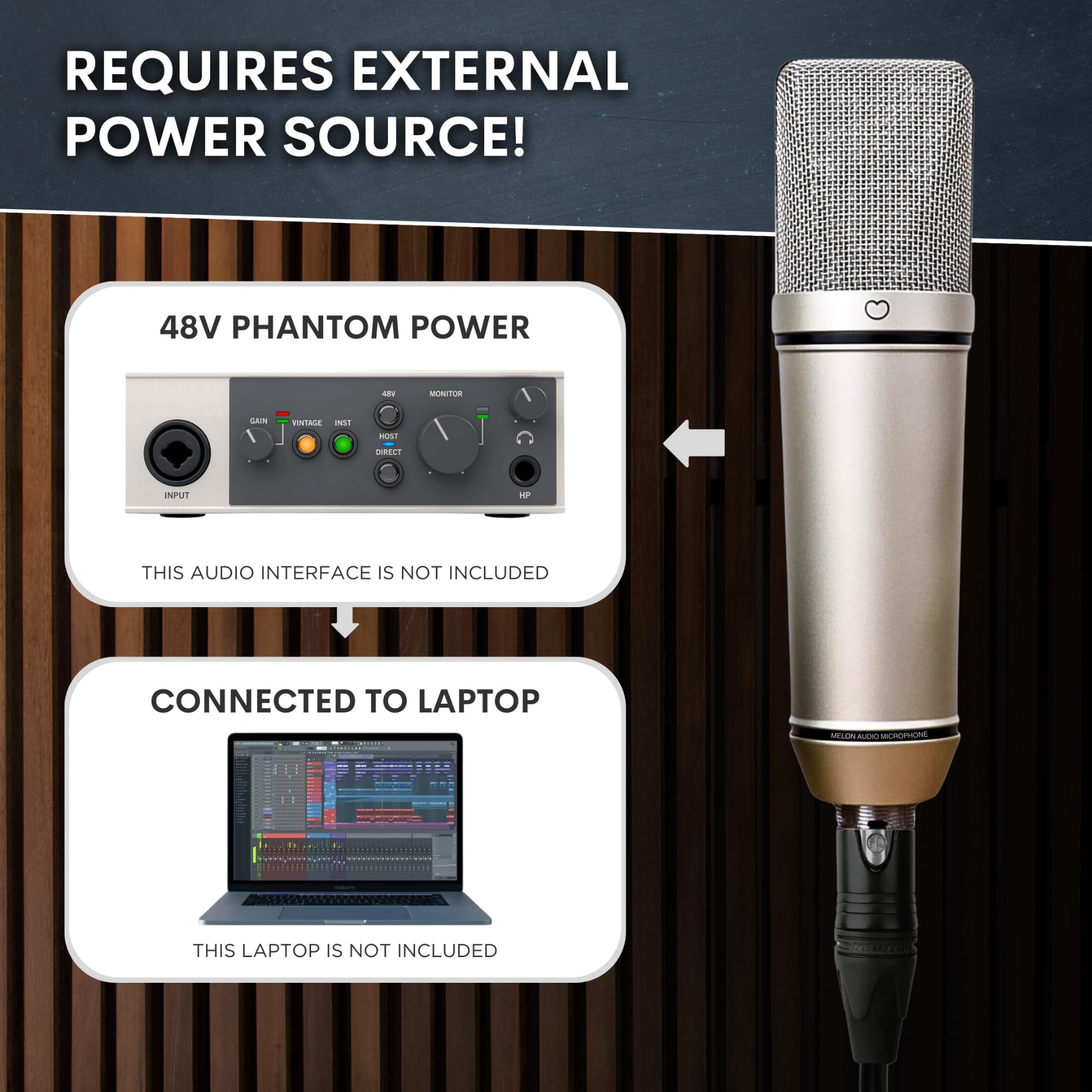 Amazon.com: Melon Audio MA-87 Studio Condenser Microphone, 26mm